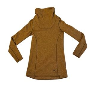 Arc'teryx Desira Sweater Knit Pullover Mock Turtleneck Brown Extra Small